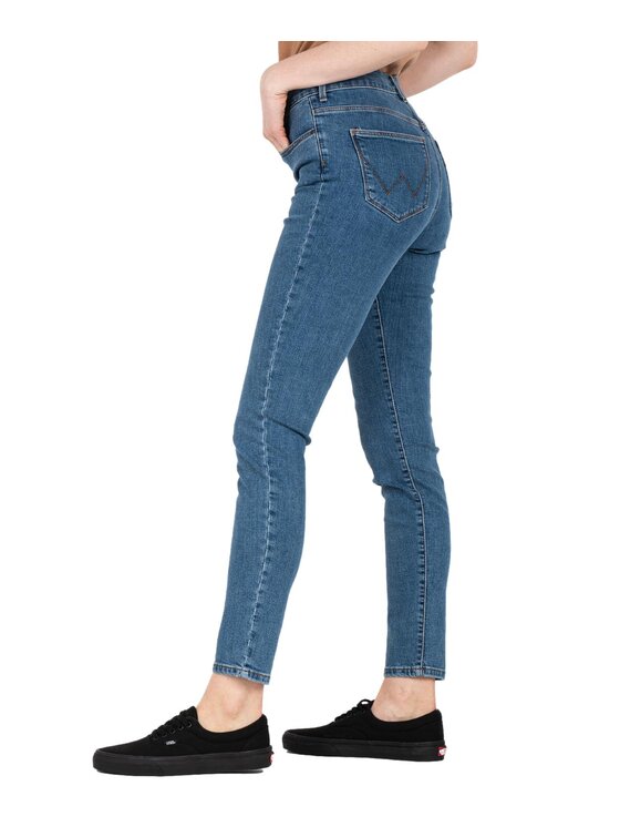 Wrangler Wrangler Jeansy W27HKRP23 Niebieski Skinny Fit