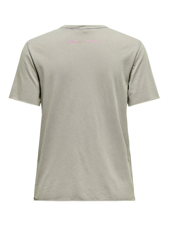 ONLY ONLY T-Shirt Lucy 15307412 Szary Regular Fit