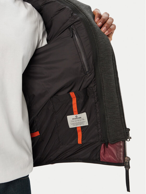 Milestone Milestone Kurtka skórzana MSHarvey 631068 60905 Bordowy Regular Fit