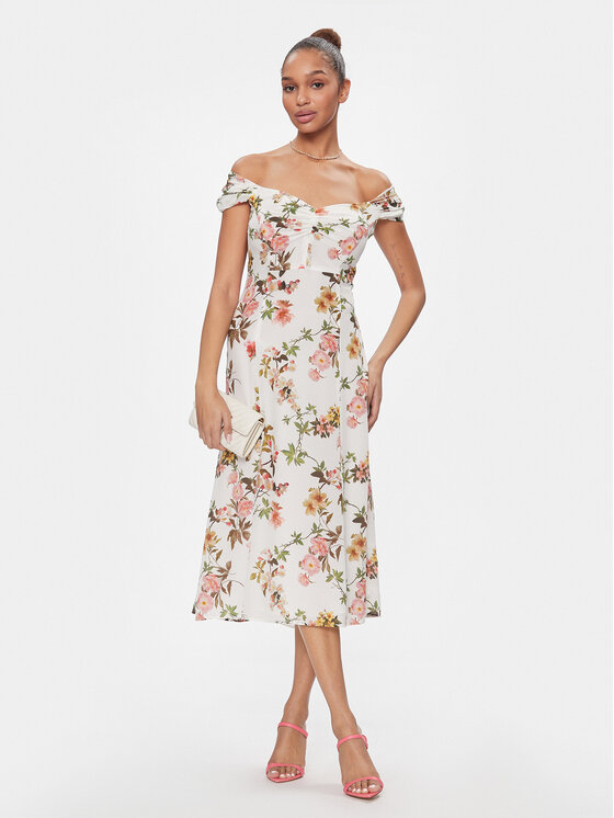 Luisa Spagnoli Luisa Spagnoli Sukienka letnia Passionale 540698 Biały Regular Fit