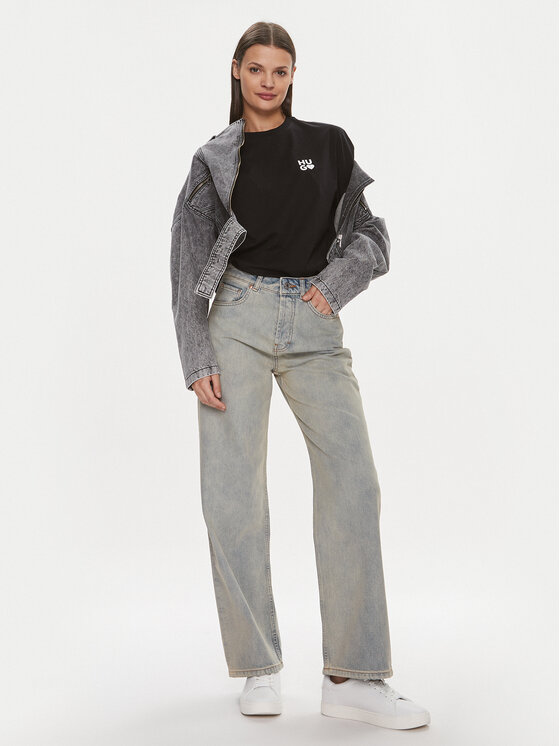 HUGO Hugo T-krekls Dashire_4 50489198 Melns Regular Fit
