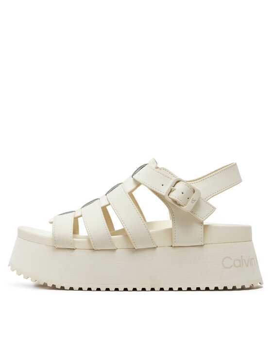 Calvin Klein Jeans Calvin Klein Jeans Sandalen Platform Buckle Rubber Mg Mtl YW0YW01513 Écru