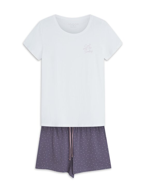 Esotiq Esotiq Piżama 42405 Biały Regular Fit