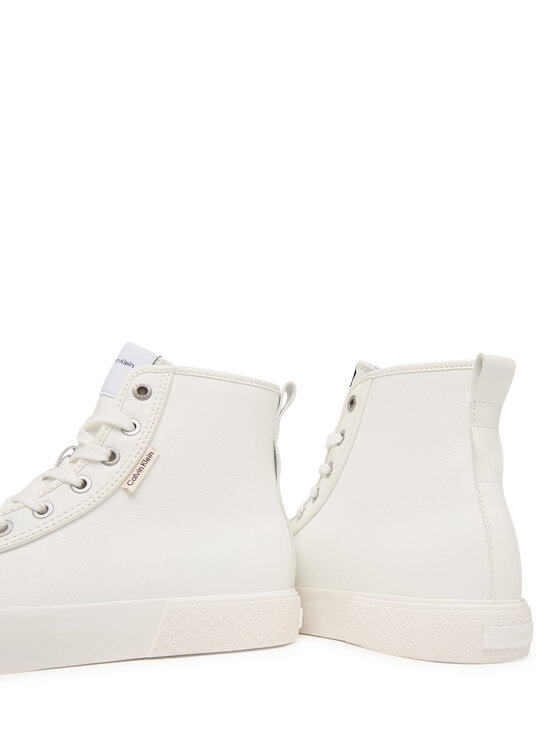 Calvin Klein Calvin Klein Sneakers aus Stoff Vulc Lace Up Hightop Lth HW0HW03076 Weiß