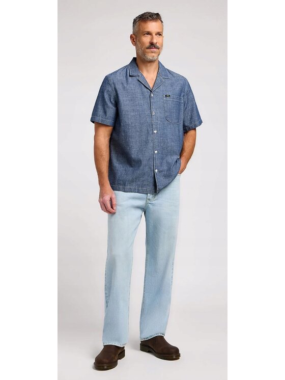 Lee Lee Koszula 101 Camp Shirt Niebieski Relaxed Fit