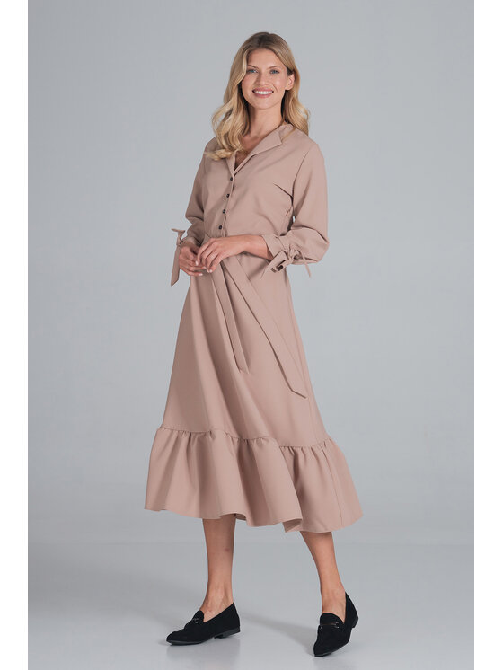 FIGL FIGL Každodenné šaty M840 Béžová Regular Fit
