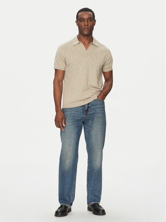 Calvin Klein Calvin Klein Pólóing K10K114087 Bézs Regular Fit
