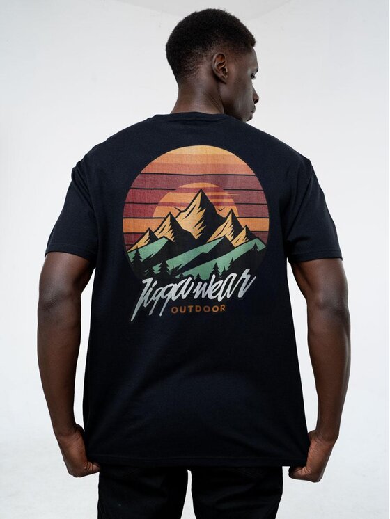 Jigga Wear Jigga Wear T-Shirt Koszulka Z Krótkim Rękawem Męska Czarna Jigga Wear Outdoor L Czarny Regular Fit