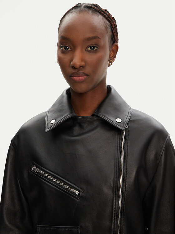 HUGO HUGO Lederjacke Laridas 50545066 Schwarz Regular Fit