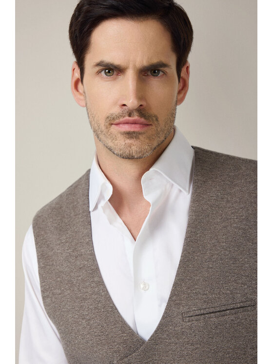 Lancerto Lancerto Kamizelka Treia KA131225000008 Beżowy Slim Fit