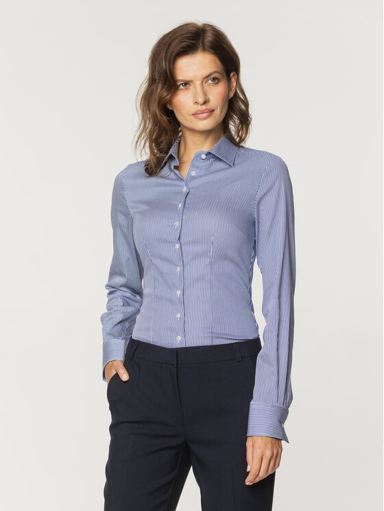 Willsoor Willsoor Koszula 61401 Niebieski Slim Fit
