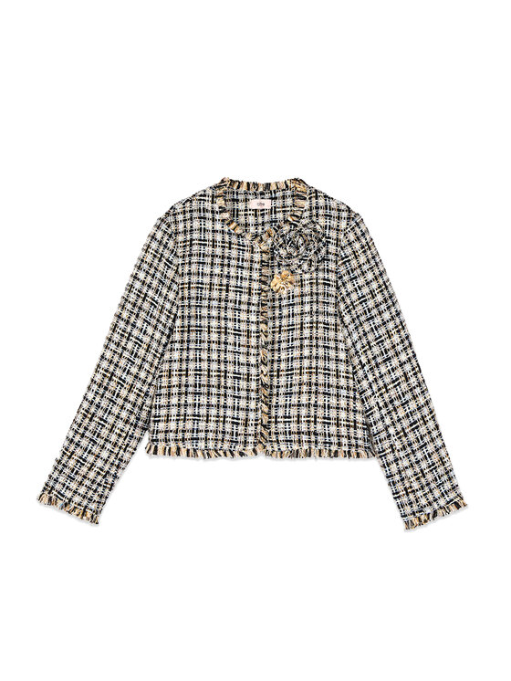 Oltre Oltre Marynarka R077R002454N0Z4 Złoty Boxy Fit