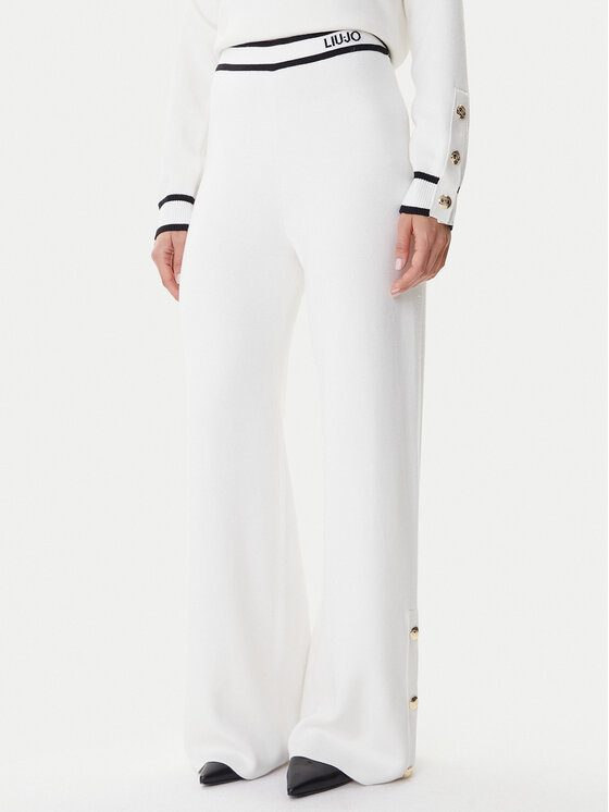 Liu Jo Sport Liu Jo Sport Kötött nadrág TF5252 MS59L Ekru Regular Fit