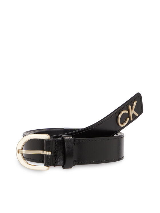 Calvin Klein Ženski pas Re-Lock Rnd Bckl Blt W/Tip K60K611103 Črna