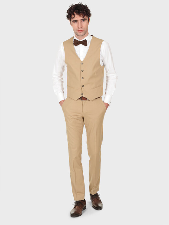 Evenemen Evenemen Kamizelka BEJ Beżowy Slim Fit