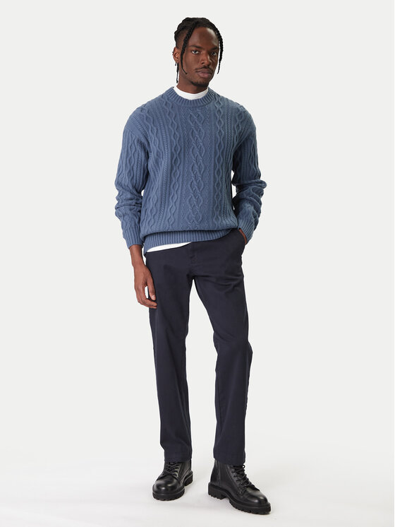 BOSS BOSS Sweater Kableto 50548689 Sötétkék Regular Fit