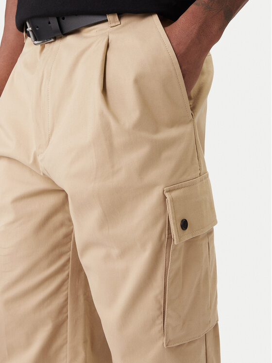 HUGO HUGO Текстилни панталони Craysen 50553180 Бежов Straight Fit