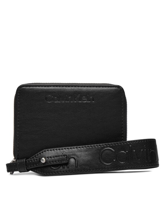 Portofel Mare de Damă Calvin Klein Gracie Wallet W/Strap Md K60K611387 Negru
