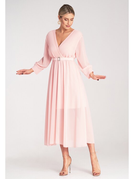 FIGL FIGL Koktejlové šaty M1141 Ružová Feminine Fit