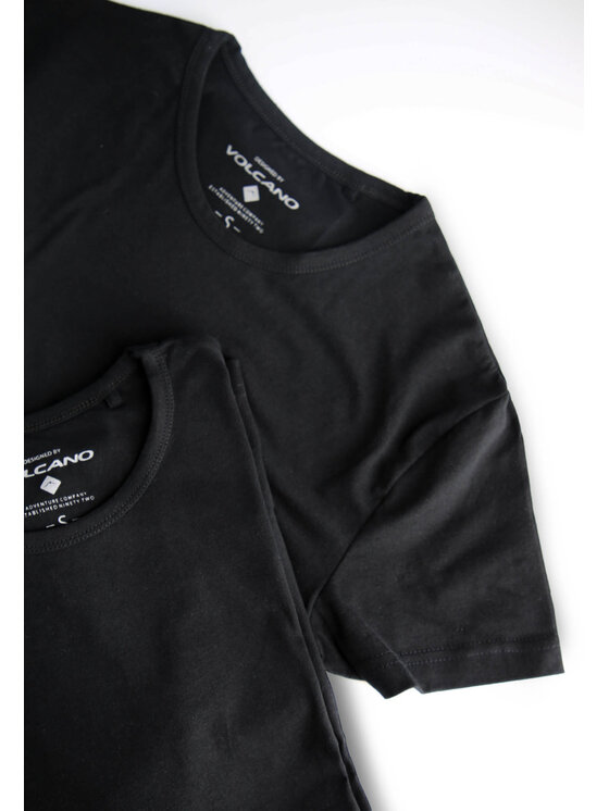 Volcano Volcano Komplet t-shirtów T-CLONE Czarny Slim Fit