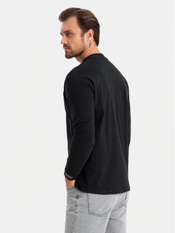 Ombre Ombre Longsleeve OM-LSBC-0129 Czarny Loose Fit