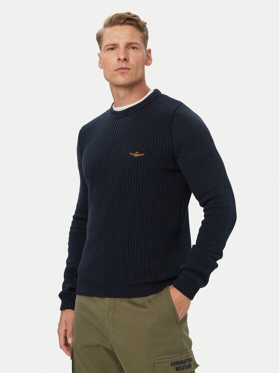 Aeronautica Militare Pulover 262MA1571UL00409 Bleumarin Regular Fit
