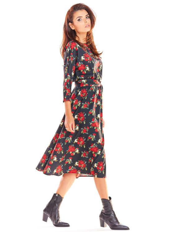 Awama Awama Vestito da giorno A313 Nero Basic Fit