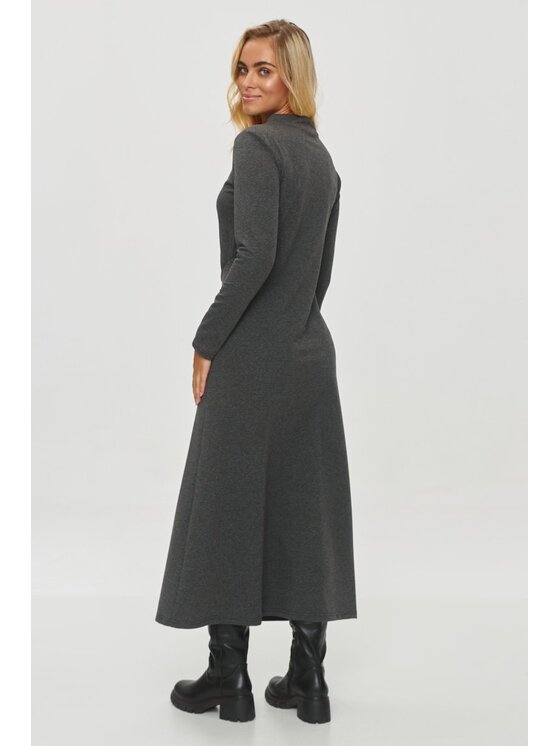 Makadamia Makadamia Sukienka codzienna M847 Szary Shaped Fit