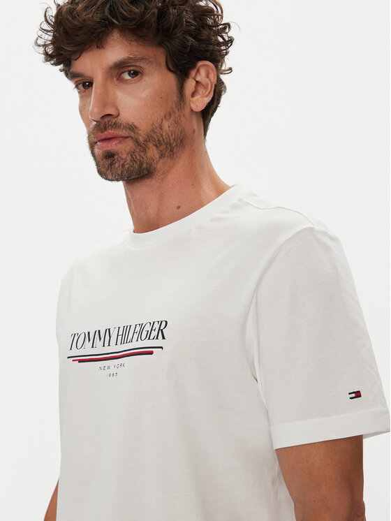 Tommy Hilfiger Tommy Hilfiger Тишърт Brand Love MW0MW40324 Бял Regular Fit