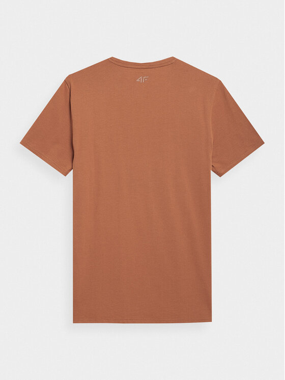 4F 4F T-Shirt 4FSS23TTSHM363 Brązowy Regular Fit