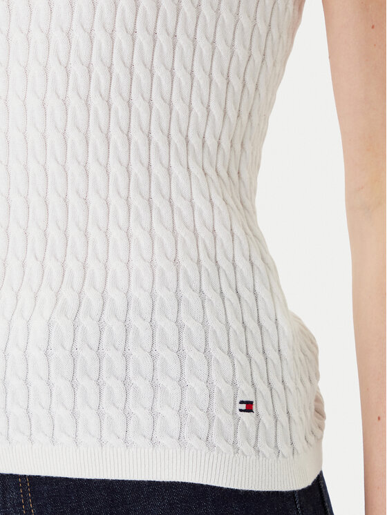 Tommy Hilfiger Tommy Hilfiger Τοπ WW0WW45706 Εκρού Slim Fit
