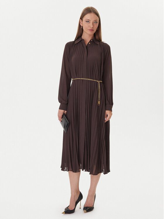MICHAEL Michael Kors MICHAEL Michael Kors Marškinių tipo suknelė MF5838A7R3 Ruda Regular Fit