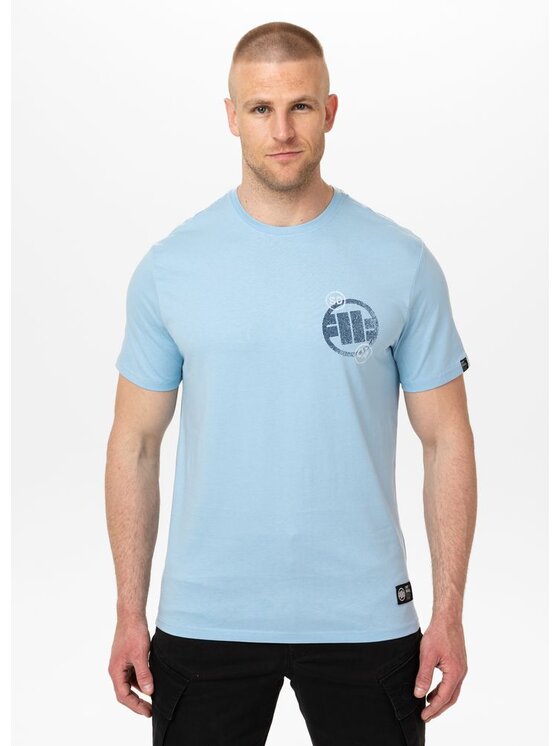 PITBULL PITBULL T-Shirt Koszulka męska SD STAMP L Błękitny Regular Fit