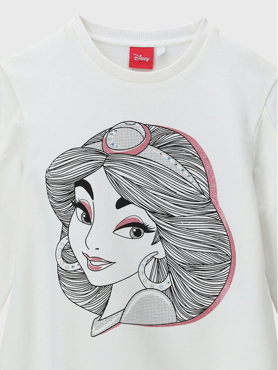 Original Marines Original Marines Majica dugih rukava DISNEY DCAV3649F Écru Regular Fit