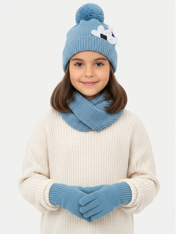 Mayoral Mayoral Set klobuk, bandana in rokavice 10071 Modra