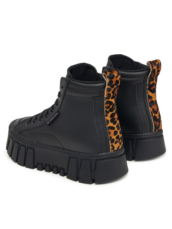 Tommy Jeans Tommy Jeans Sneakers Tjw Vulc Flatform Leopard EN0EN02858 Nero