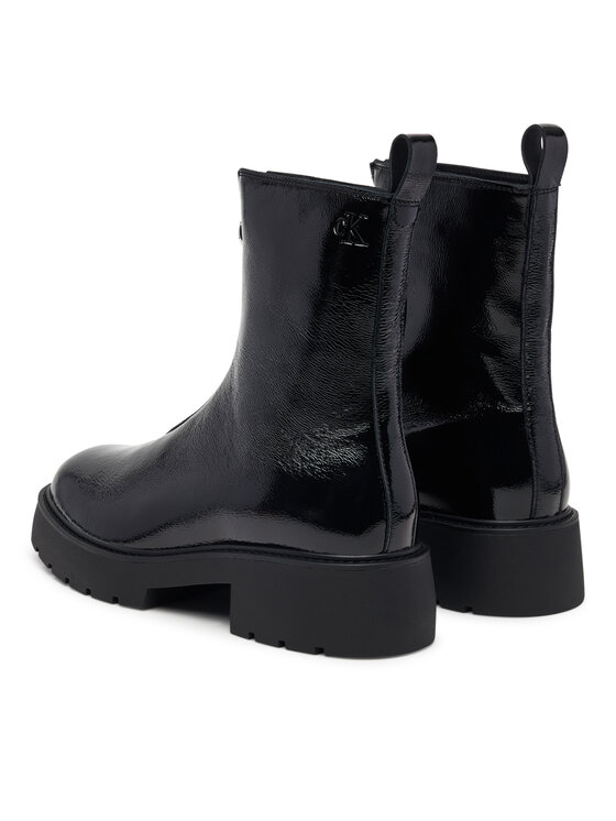 Calvin Klein Calvin Klein Боти Chunky Zip Boot Shiny Lth HW0HW03200 Черен