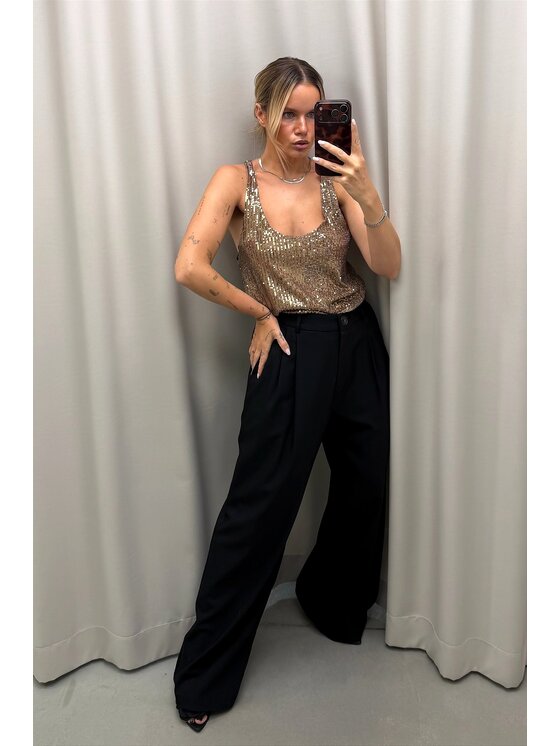 Magda Matyja Magda Matyja Bluzka KIMMY TOP Złoty Loose Fit