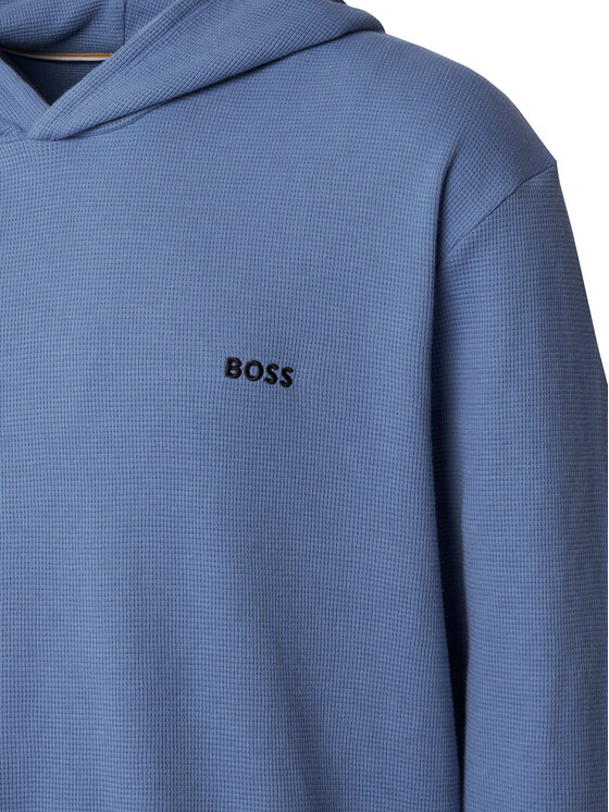 BOSS BOSS Pikkade varrukatega T-särk Waffle 50535885 Sinine Regular Fit