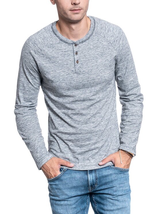 Mustang Mustang T-shirt ANTON RAGLAN HENLEY Grigio Regular Fit