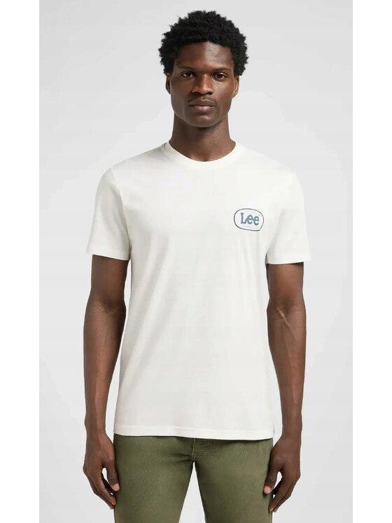 Lee Lee T-Shirt Regular Small Logo Tee Biały Regular Fit