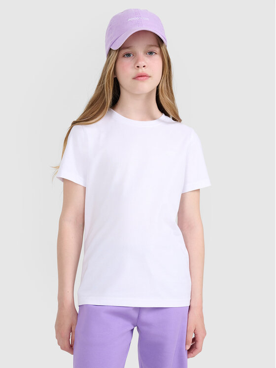 4F 4F T-Shirt BASIC+ Biały Regular Fit