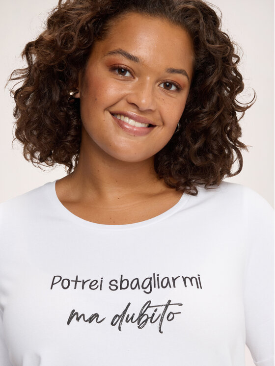 Fiorella Rubino Fiorella Rubino T-Shirt G0EPL109369N011 Biały Regular Fit