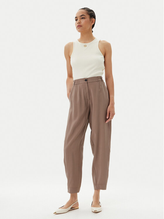 ACCESS FASHION ACCESS FASHION Spodnie materiałowe 53-5112-405 Beżowy Regular Fit