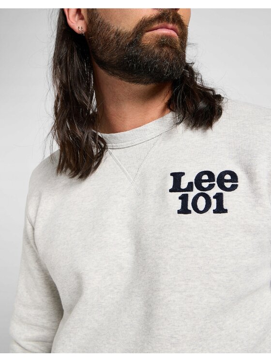 Lee Lee Bluza 101 Sweatshirt Szary Regular Fit