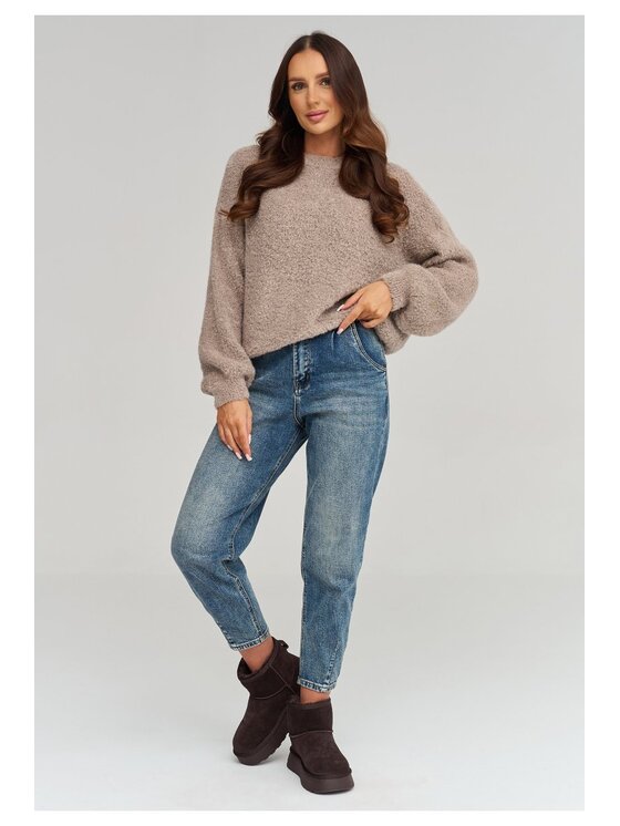 Makadamia Makadamia Sweter C92 Brązowy Loose Fit