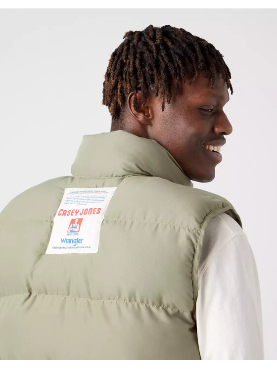 Wrangler Wrangler Kamizelka PUFFER VEST CASEY JONES Zielony Regular Fit