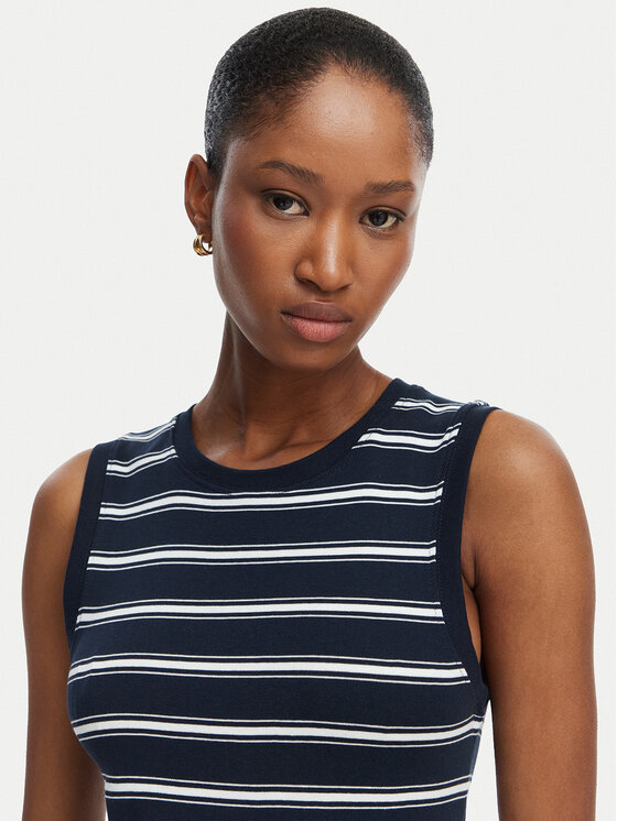 Tommy Hilfiger Tommy Hilfiger Top Multistripe WW0WW50025 Tumesinine Slim Fit
