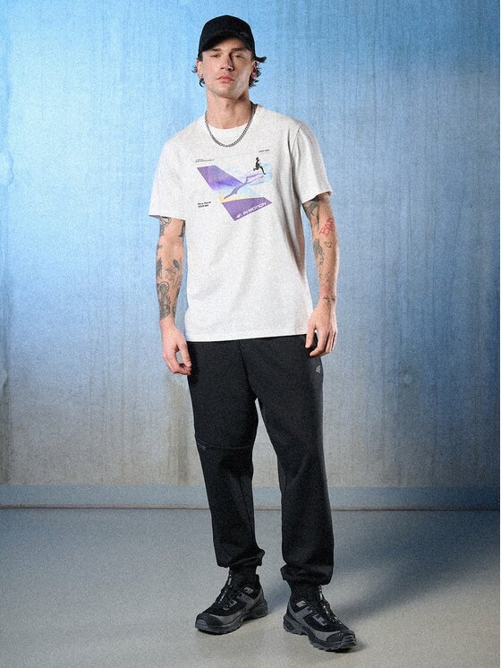 4F 4F T-Shirt IN MOTION Biały Regular Fit