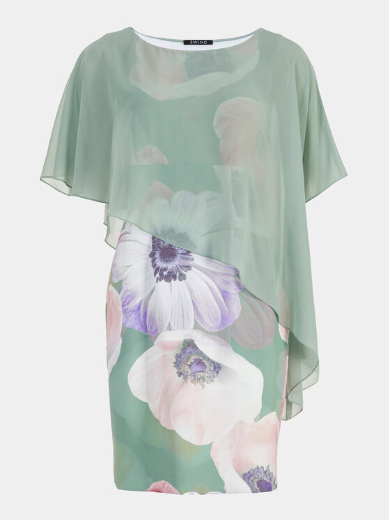 Swing Swing Cocktail obleka 5AG08900 Zelena Regular Fit